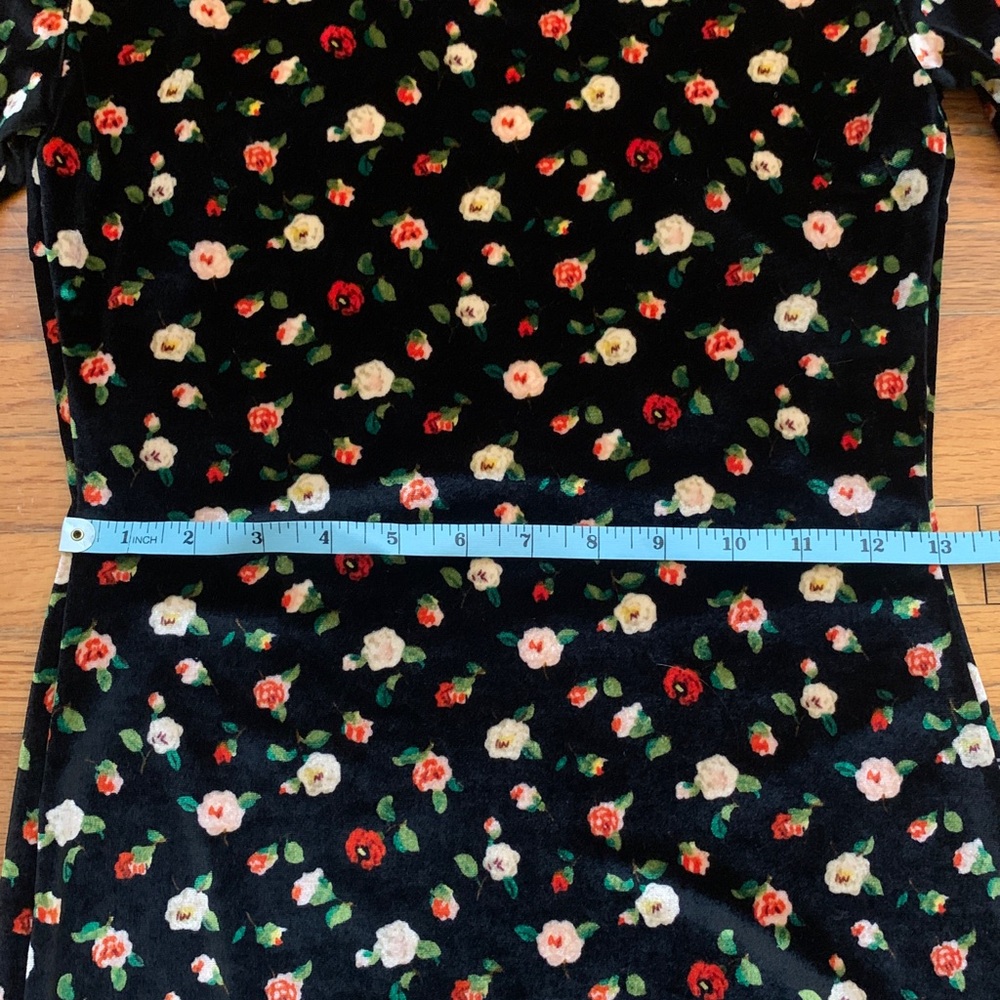 Sézane Black Floral Velvet Mini Dress - Picture 9 of 10